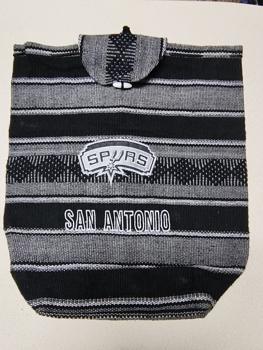 San Antonio Spurs Woven Serape Backpack Black and Grey